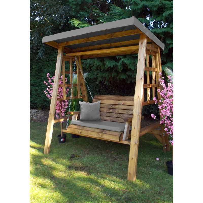 Galloway Porch Swing with Canopy, 170 H x 124 W x 196cm D, Grey