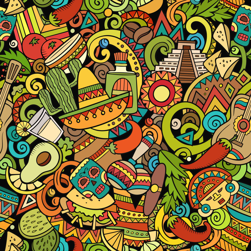 Latin American Culture by Kostenkodesign - Wrapped Canvas Print, 122cm H x 122cm W x 3.8cm D
