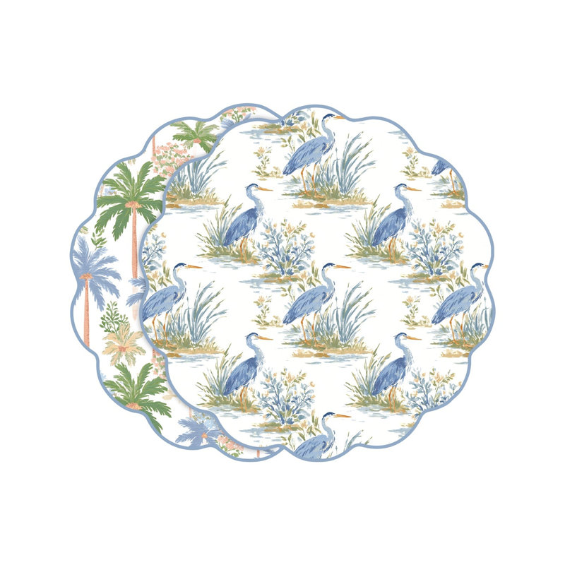 Vida Faux Leather Round Placemats, Animal Print, Pink/White