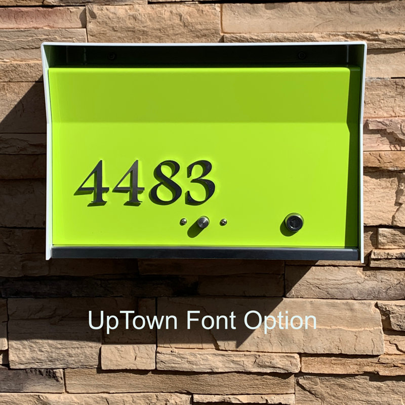 RetroBox Locking Wall Mounted Mailbox, Black/Sea Foam