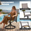 Ensemble de salle à manger 7 pièces pour patio avec trou pour parasol et chaises pivotantes-1258759492
