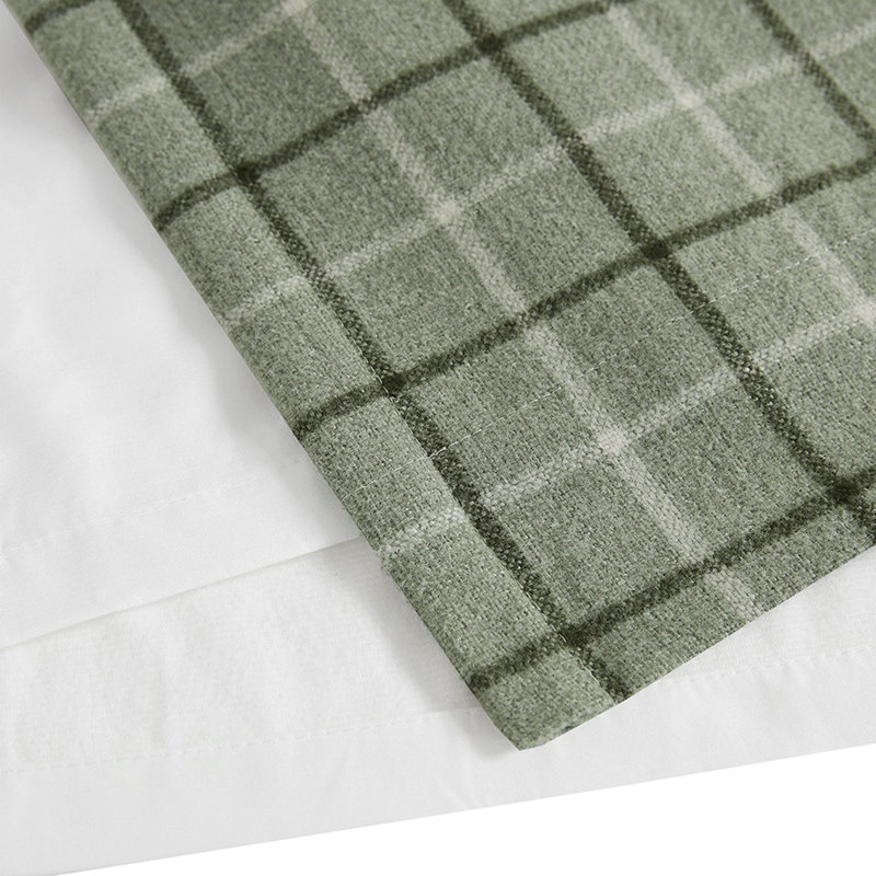 Plaid Faux Leather Tab Top Curtain Panel With Fleece Lining For Thermal Insulation And Privacy