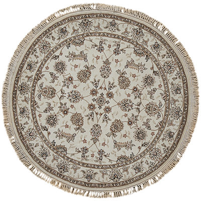 High-Quality Hand-Knotted Ivory Area Rug