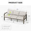 Fauteuil de patio 3 pièces en aluminium brun avec coussins gris clair Avanna