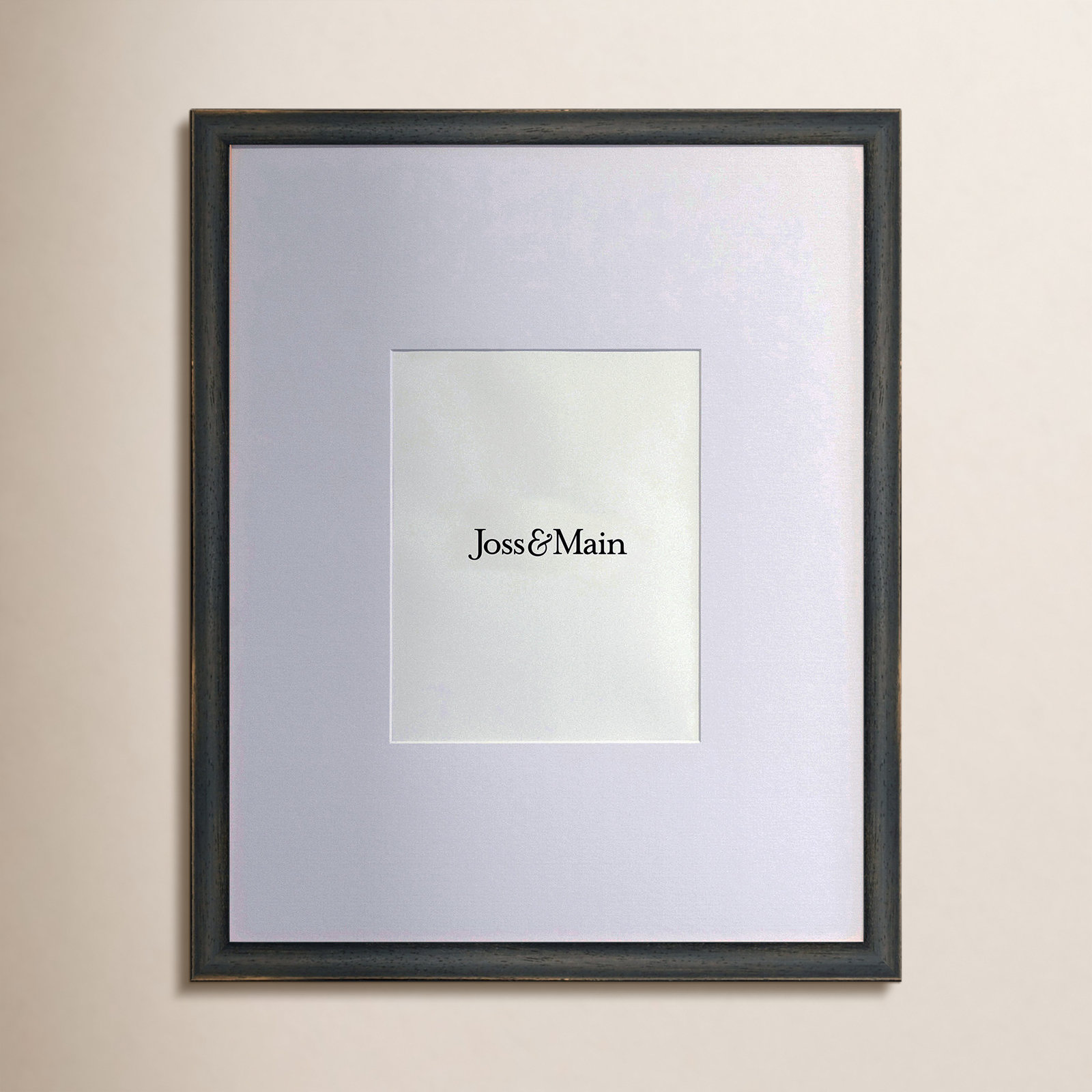Mabe Wood Beveled Picture Frame with Mat, Black, 20" x 30"