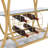 Kitchen Bar Cart With Wine Rack Tempered Glass Metal Frame Wine Storage-110746723