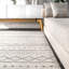 Tapis blanc cassé à motif géométrique Januario-962218097