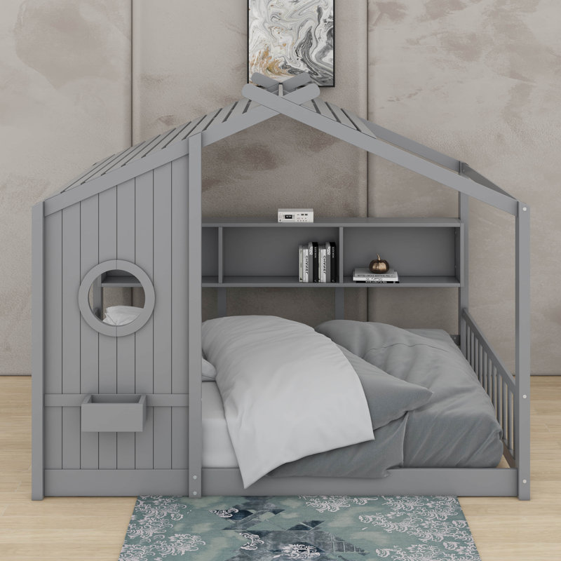 Lit double pleine grandeur, Gris, Lit double
