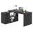 360° Rotating L Shaped Computer Desk With 3 Drawers And 2 Shelves, Home Office Swivel Desk For Work, Reversible Wood Corner Desk With Storage Cabinet, 55 Inch-413179482