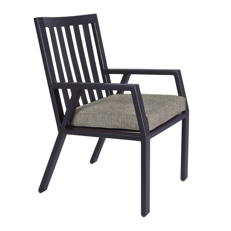 Aris Outdoor Dining Armchair, Mainstreet Latte, Graphite