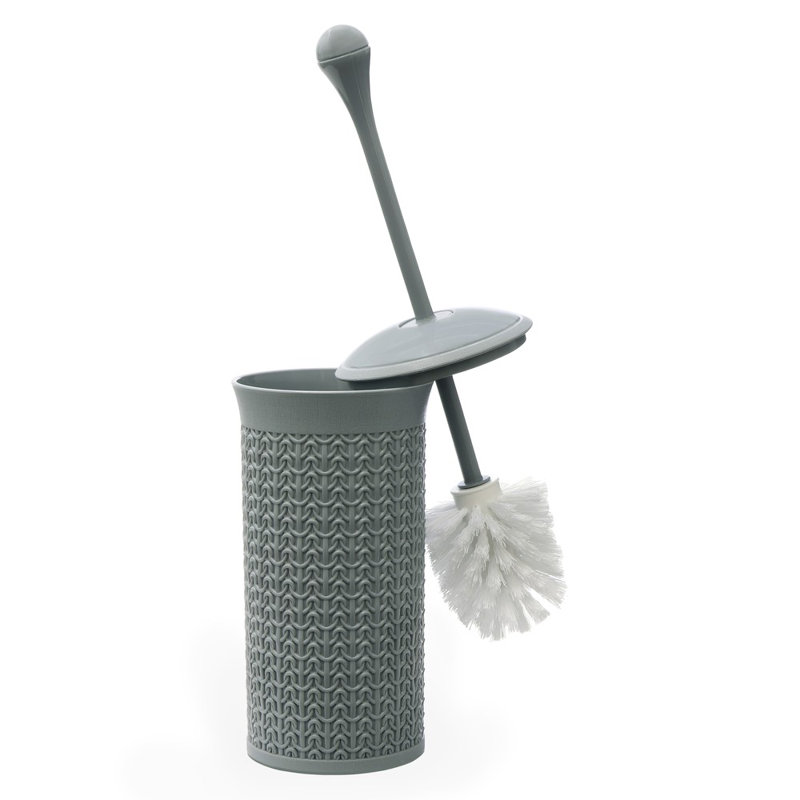  Free-Standing Toilet Brush and Holder, Grey