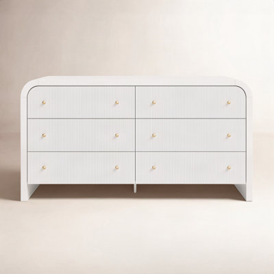 Liabella 62" W 6-Drawer Ribbed Double Dresser