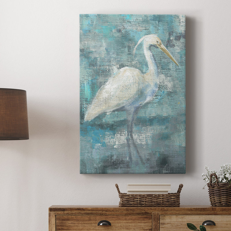 Aigrette côtière I - galerie Cavas, H 36 po x l 24 po