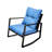 2 Person Outdoor Seating Group - Blue Cushion Patio Bistro For Garden, Terrace, Poolside Rocking Chair 3 Pieces With Cushions Lawn, Metal & Pe