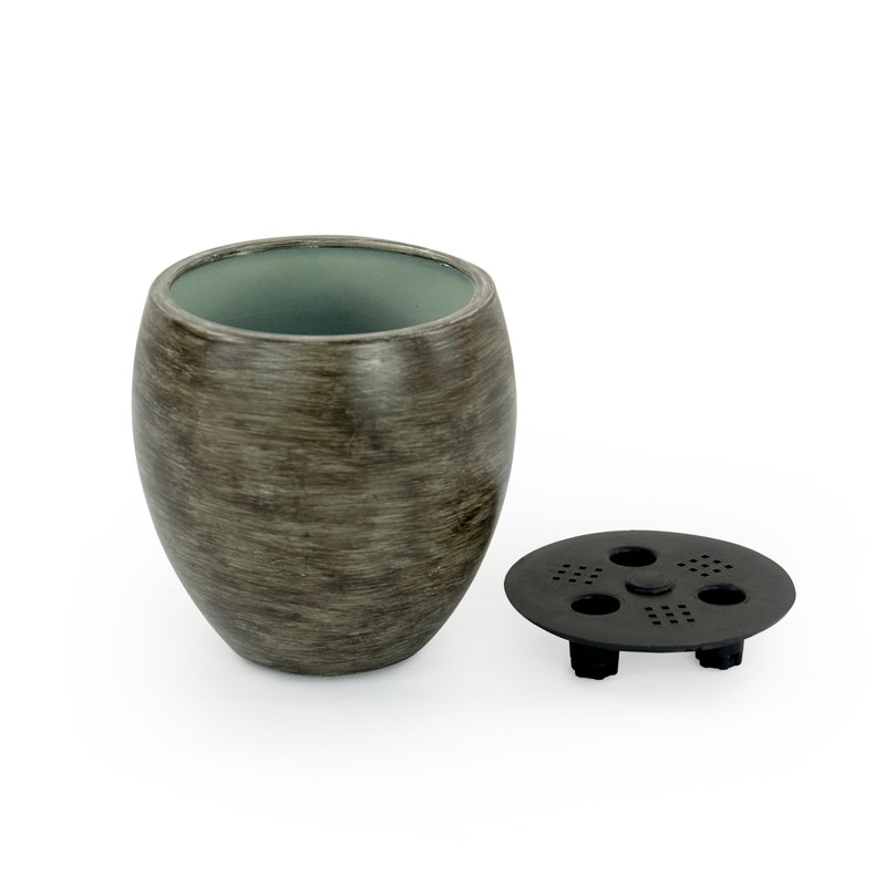 Pot à fleurs rond intelligent pour l'intérieur et l'extérieur - Gris délavé
