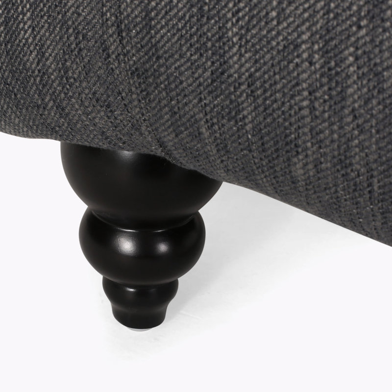 Chaise longue sans accoudoirs touffetée, Gris anthracite