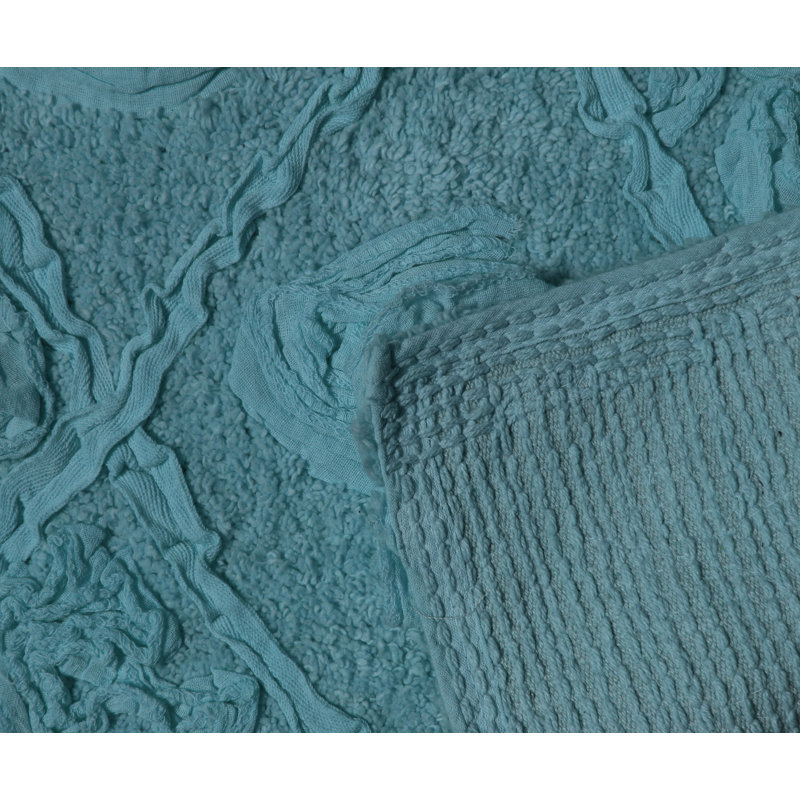 Tapis de bain 100% coton Schoenberger (ensemble de 3), Bleu