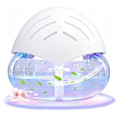 Assainisseur d'air (blanc) - pour la maison, la chambre à coucher et le bureau - Diffuseur d'arôme d'huiles essentielles avec veilleuse colorée à DEL avec débit d'eau apaisant - Purificateur d'air à eau filtrée pour animaux de compagnie et fumoirs.