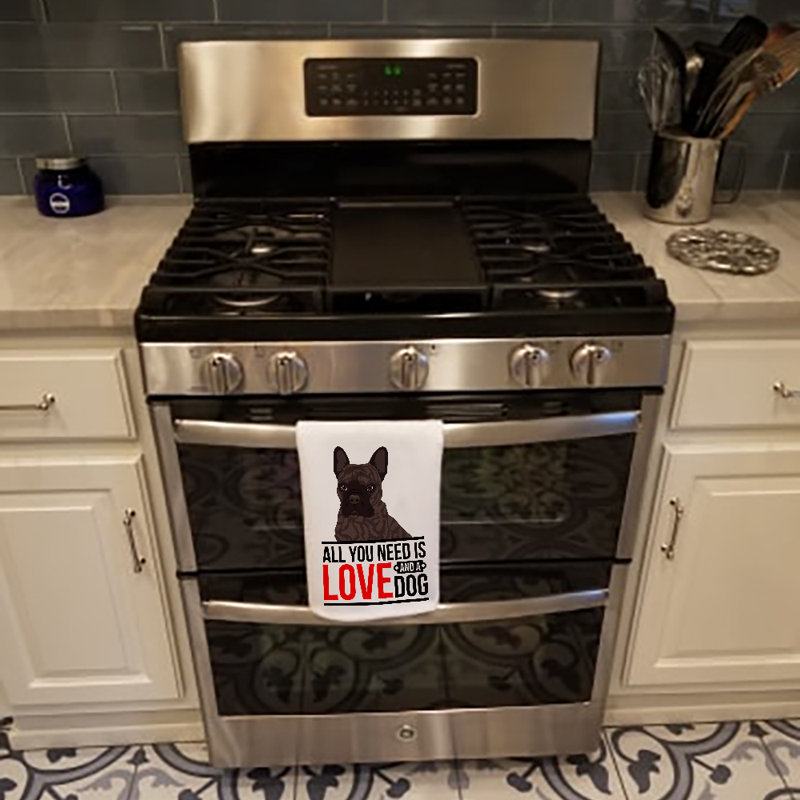Ensemble de 2 serviettes de cuisine French Bulldog Brindle # 1