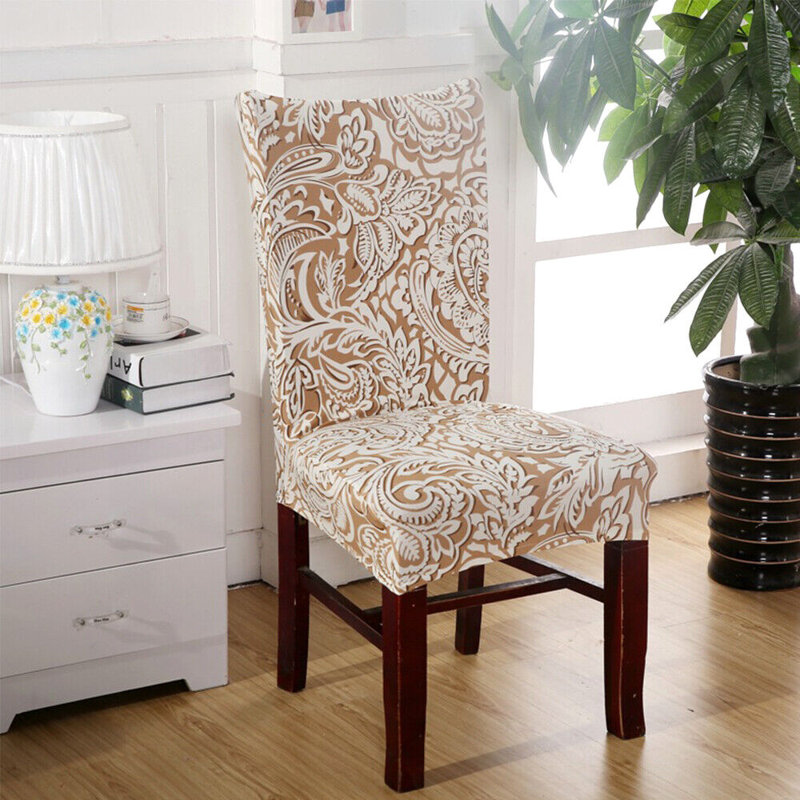 Housse pour chaise de salle à manger, Jaune floral