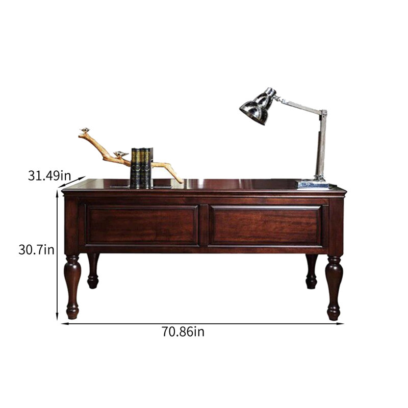 Bureau d'écriture Retro, 30.7" H x 70.86" W x 31.49" D