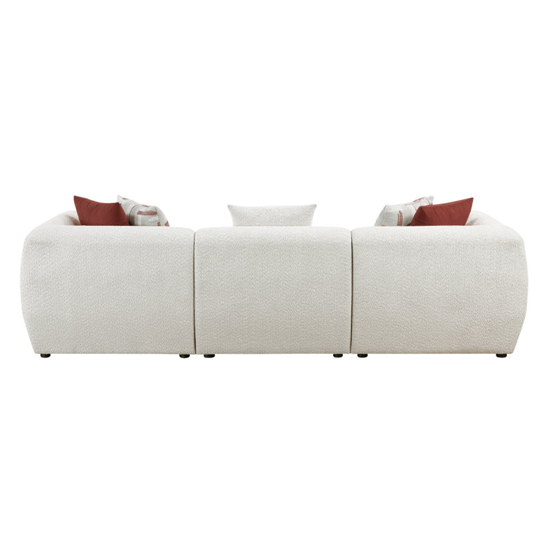 Canapé modulaire en chenille beige Franz