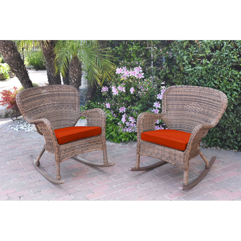 Chaise berçante Batchelder, Miel, Rouge-orange