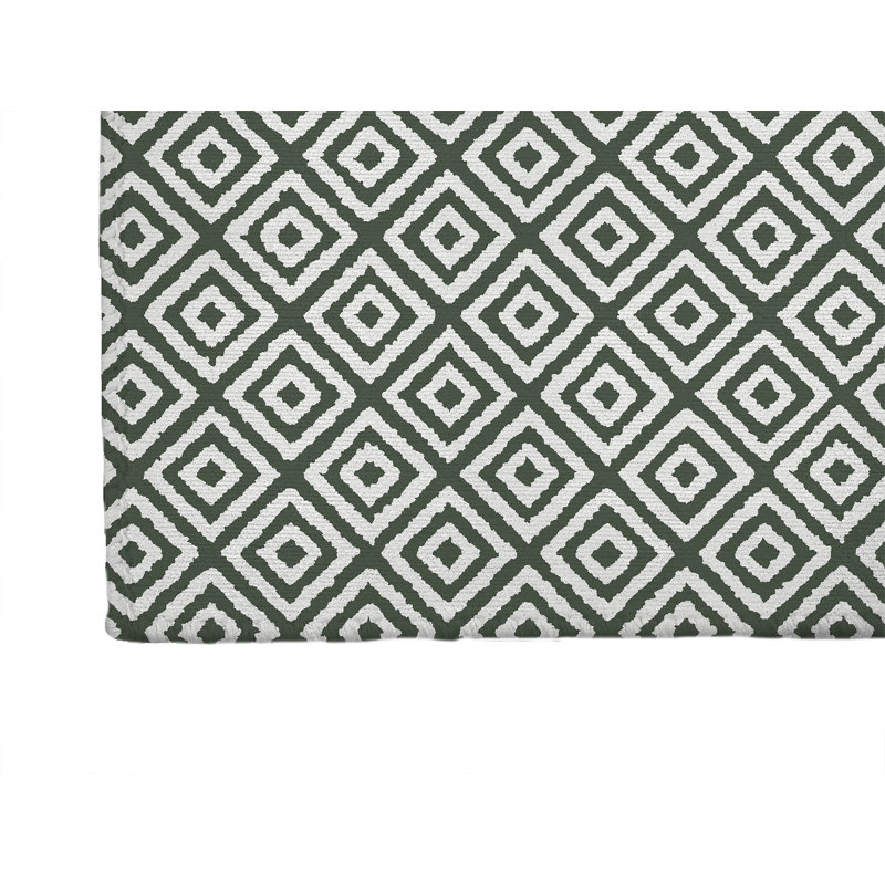 Ikat Grunge Indoor Doormat, 24" W x 36" L, Green