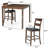Deral 5-piece Elm Mid Century Modern Solid Wood Square Dining Table Set