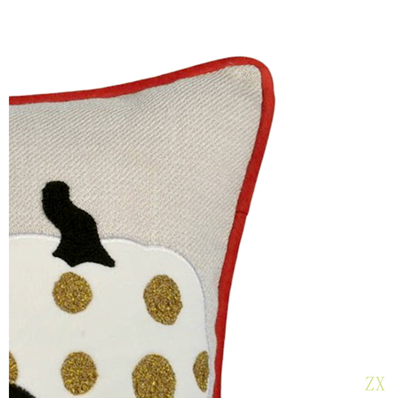 Coussin d'Halloween citrouille brodée Halloween