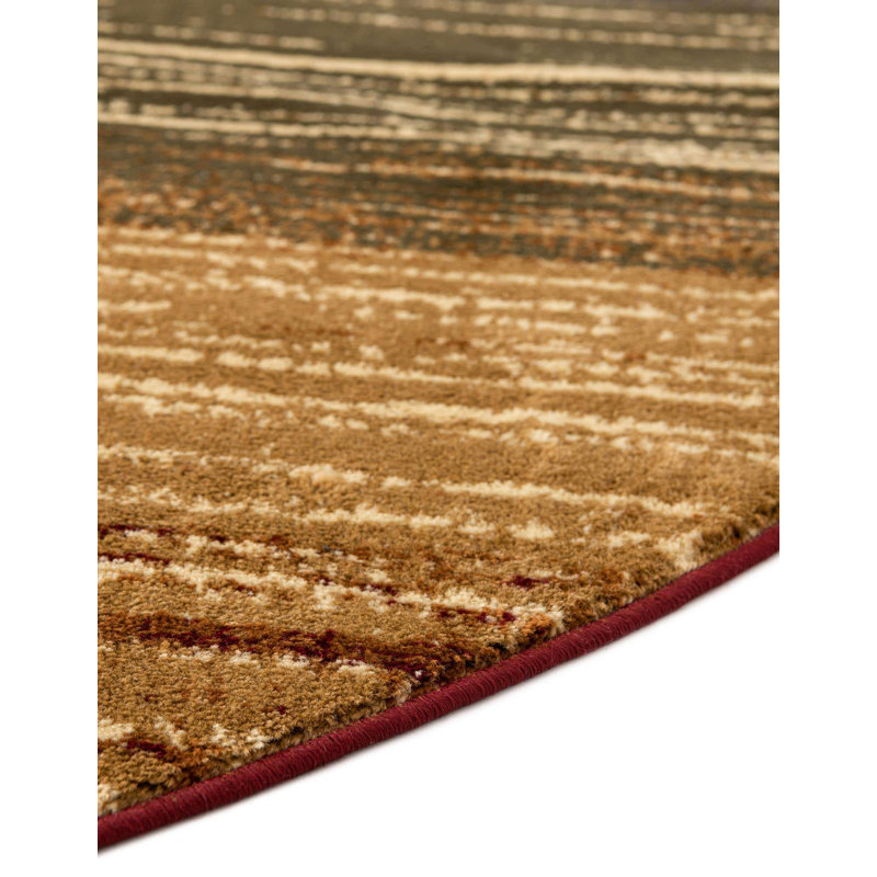 Ivetta Performance Abstract Indoor Rug, Round 6'
