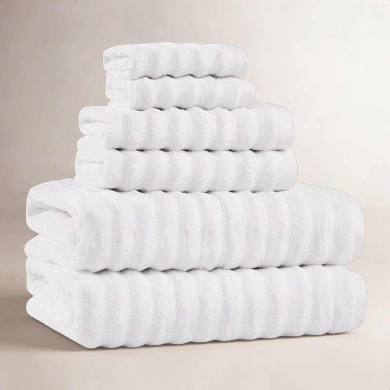 Ensemble de 6 serviettes Camren, Blanc