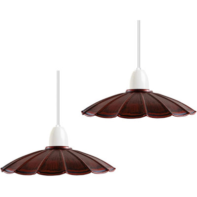 2Pack 22cm Umbrella Lamp Shade for Pendant Lights, Vintage Metal Ceiling Lamp Shade Replacement, Easy Fit Hanging Light Shade for Kitchen,Dining Room,Bedroom,Farmhouse Light Fixture