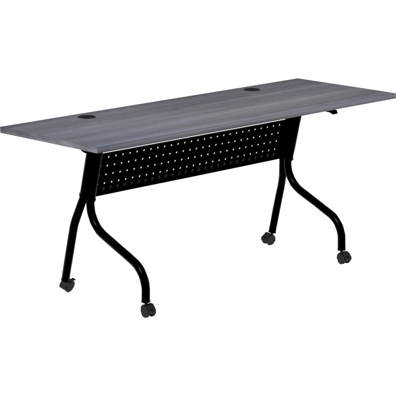 Charcoal Flip Top Training Table with Black Metal Base