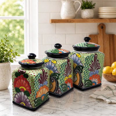 Canisters Set Of 3 - Green