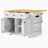 53Inch Large Kitchen Island With 2 Bar Stools, Power Outlet,Door Internal Storage Rack, Kitchen Storage Cart On 5 Wheels With Drop Leaf, 5 Open Side Racks, 3 Drawers, For Kitchen,Dining Room,White-1699092025