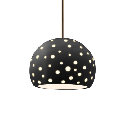 Luminaire suspendu 1 lumière Dimartino - Rosé brillant - Nickel brossé - l 12,25 po x H 9,25 po - DEL dédiée - Tige rigide