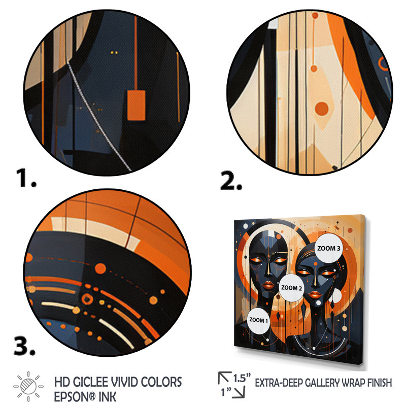 «African Soulful I» sur toile, H 30 po x l 30 po x P 1 po, Cadre simple argenté
