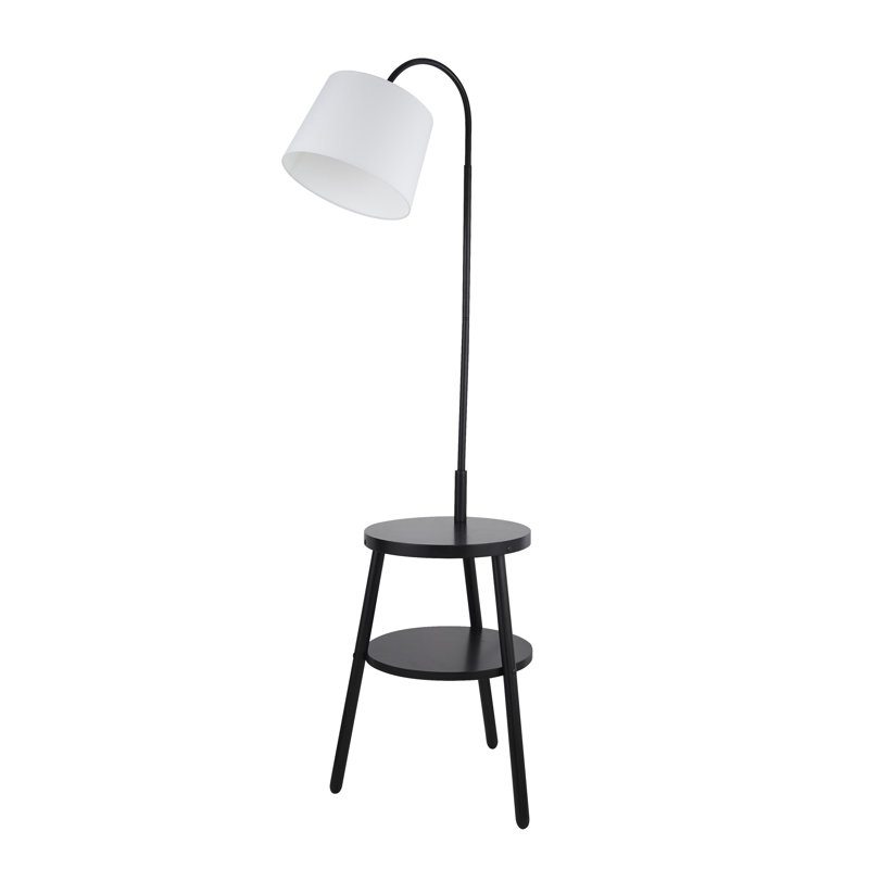Momena 166cm White And Black Tray Table Floor Lamp