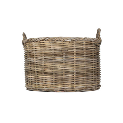 Lugowe Rattan Log Carrier Basket with Lining