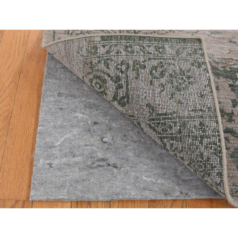 Tapis gris en laine et soie tissés à la main 2 pi x 3 pi Timizat