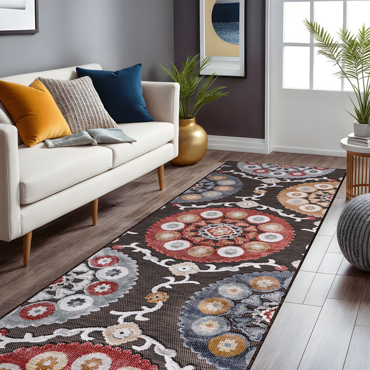 Chartier Brown/Red/Gray Indoor/Outdoor Rug