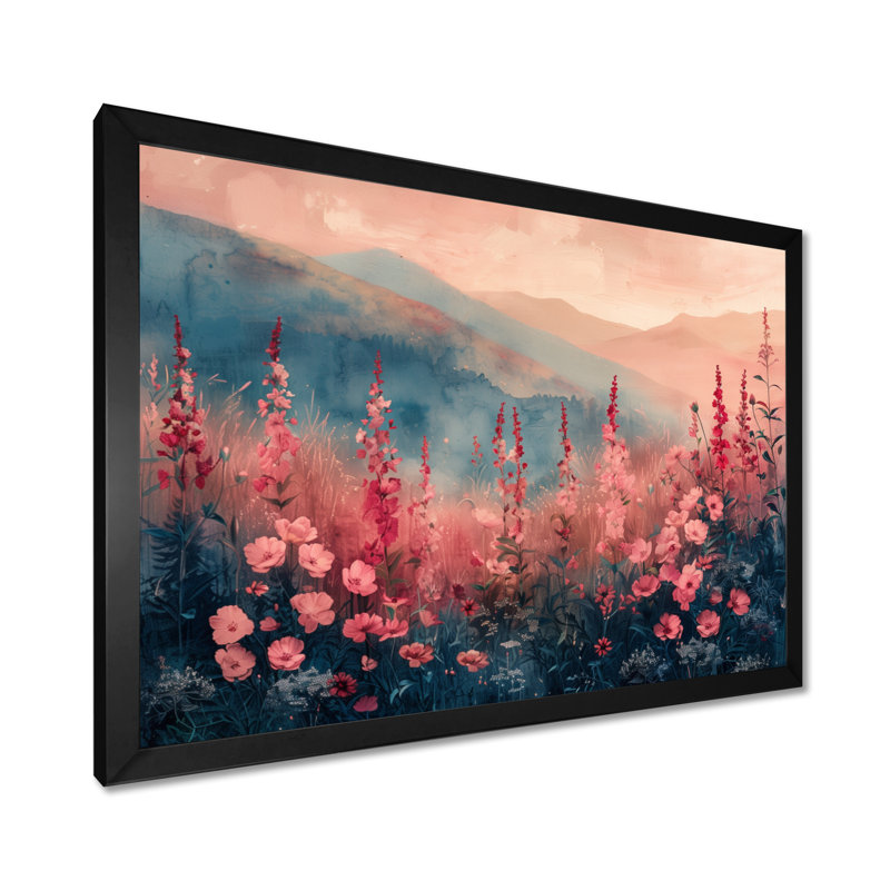 Aquinnah - Lupin, art mural, Toile encadrée noire simple, H 12 po x l 20 po x P 1 po