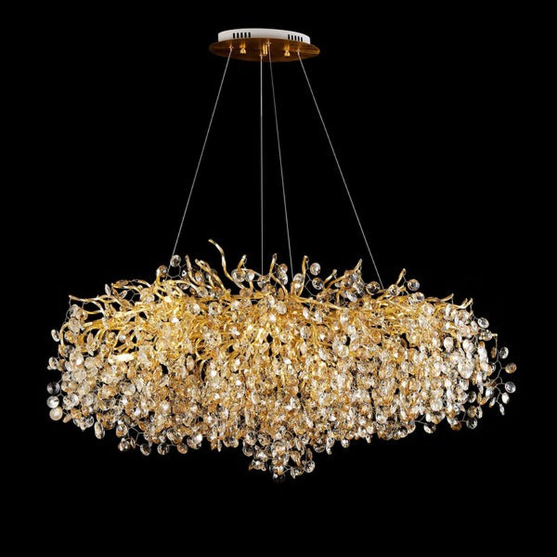 Lustre classique / traditionnel à intensité variable Kiria, H 26 po x l 47 po x P 26 po, Argent