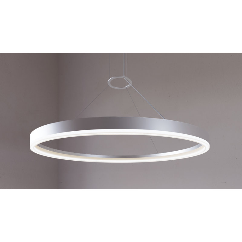 Corona 1-Light LED Unique / Statement Chandelier, 2" H x 16" W x 16" D, Bright Satin Aluminum, 3000K