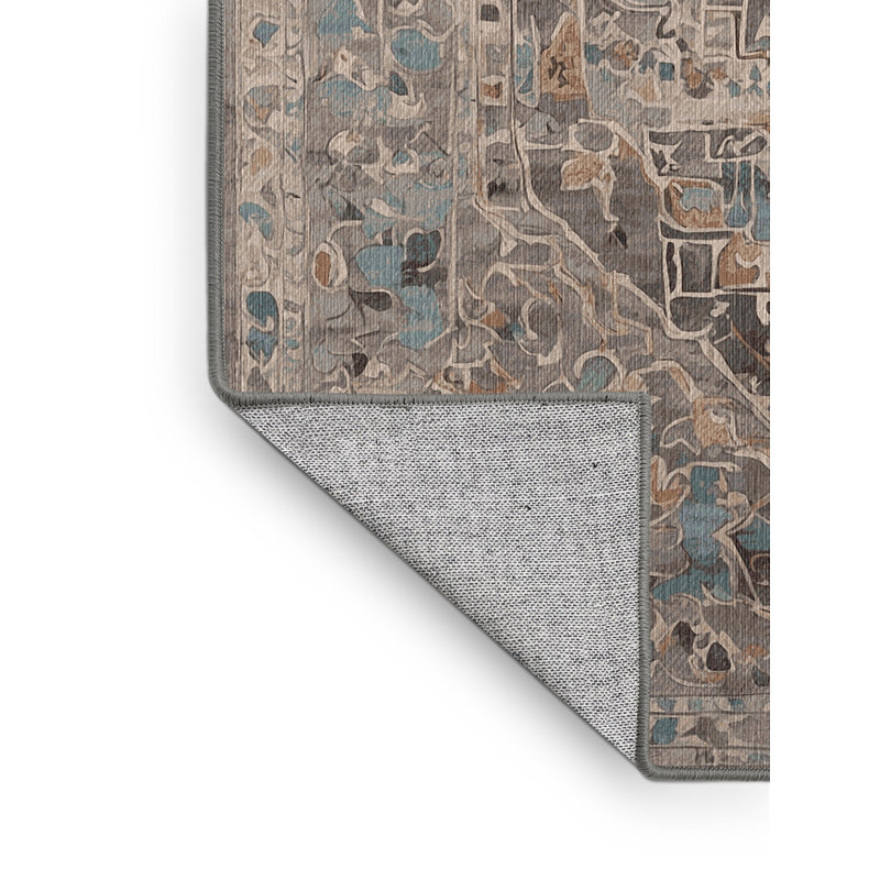 Machine Washable Gray Area Rug, Rectangle 2' x 3'