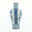 Vase en porcelaine 8,1 x 16,9 pouces avec motifs floraux bleus et blancs, vase décoratif pour fleurs