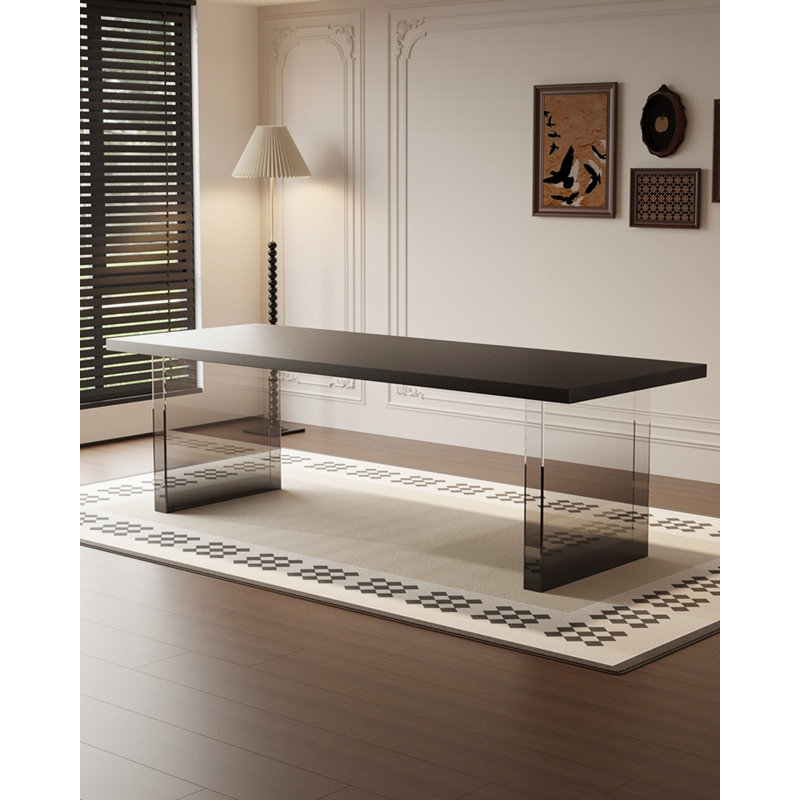Bureau noir en bois massif, H 29,53 po x l 78,74 po x P 31,5 po