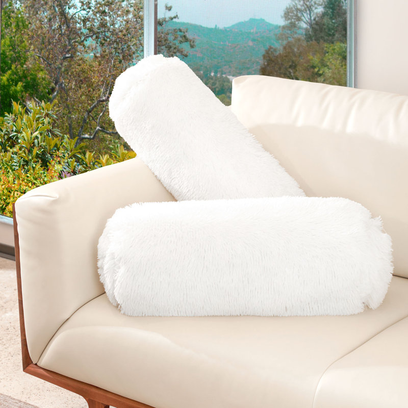 Coussin de traversin de couleur unie, Blanc
