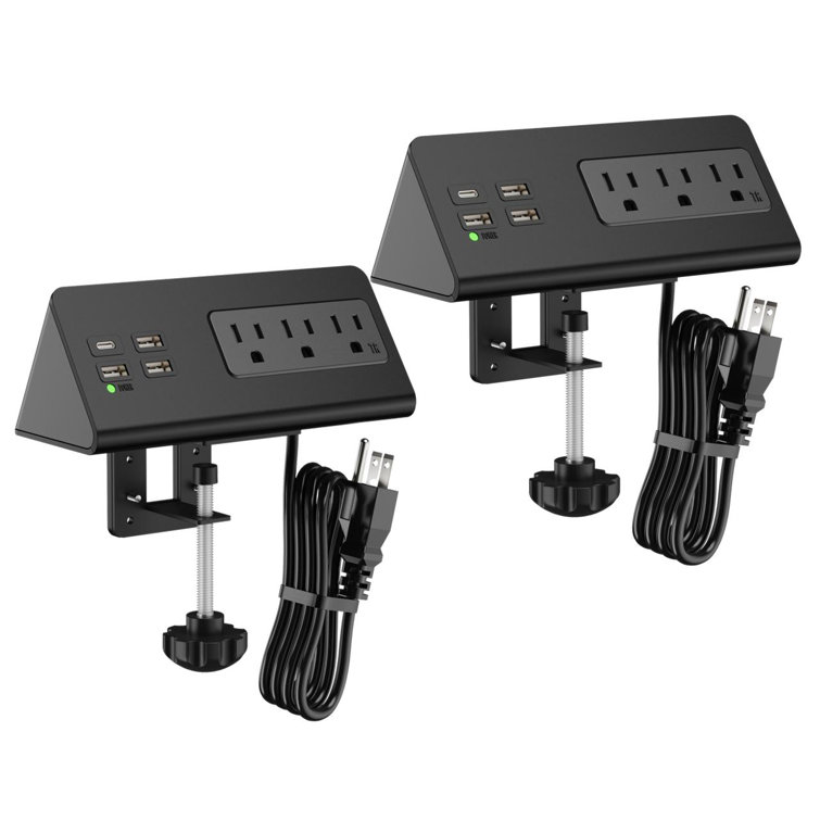 Power charging station with USB-C port and AC outlet one set 2pcs